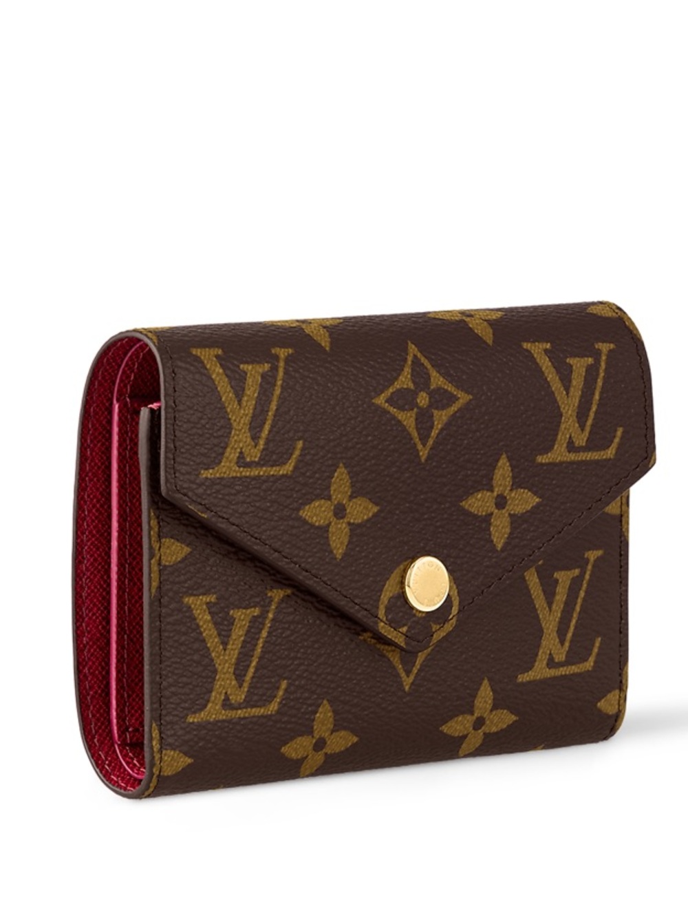 LOUIS VUITTON Victorine Wallet Monogram Fuchsia Interior MSRP $605